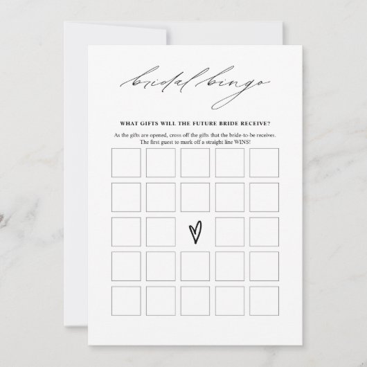 エレガントブライダルシャワービンゴゲームカード 招待状 (正面)