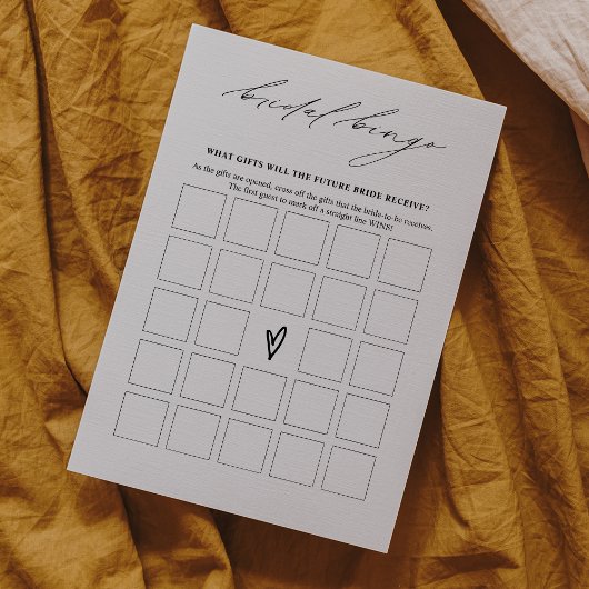 エレガントブライダルシャワービンゴゲームカード 招待状