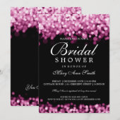 エレガントブライダルシャワーピンクライト 招待状 (正面/裏面)