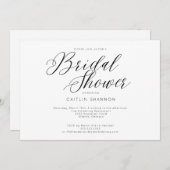 エレガントブライダルシャワーフォーマル白黒 招待状 (正面/裏面)