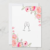 エレガントブライダルシャワーフローラ緑化の水色 招待状 (裏面)