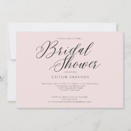 エレガントブライダルシャワーブラックピンク 招待状