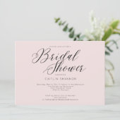 エレガントブライダルシャワーブラックピンク 招待状 (スタンド正面)