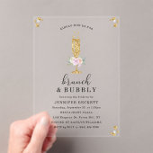 エレガントブライダルシャワーブランチ&バブリー アクリル招待状 (インサイチュ (ポータブル))
