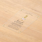 エレガントブライダルシャワーブランチ&バブリー アクリル招待状 (レイダウン)