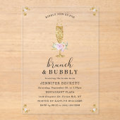 エレガントブライダルシャワーブランチ&バブリー アクリル招待状 (正面)