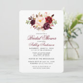 エレガントブライダルシャワーブルゴーニュフローラ招待状 招待状 (スタンド正面)
