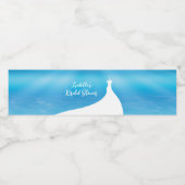 エレガントブライダルシャワーブルーの水色 ペットボトルラベル (シングルラベル)