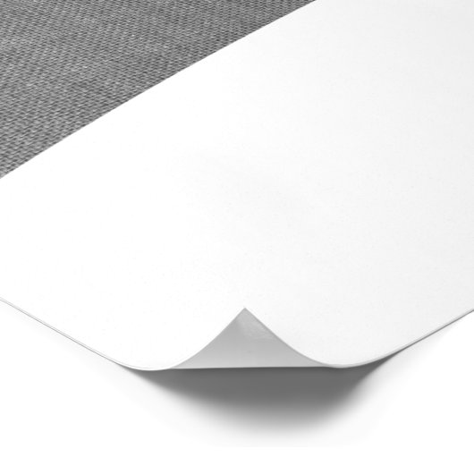 エレガントブライダルシャワーポスターグレイリネン ポスター (角)