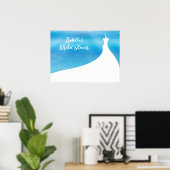 エレガントブライダルシャワーポスターブルー ポスター (ホームオフィス)