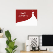 エレガントブライダルシャワーポスター赤 ポスター (ホームオフィス)