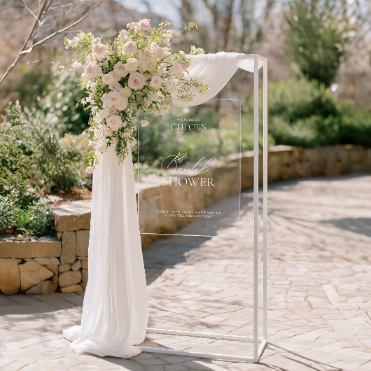 エレガントブライダルシャワーミニマルアクリル系ウェルカムサイン アクリルサイン