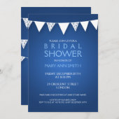 エレガントブライダルシャワーラブバンティンブルー 招待状 (正面/裏面)