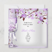 エレガントブライダルシャワーラベンダーパープル薄紫4b 招待状 (裏面)