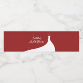 エレガントブライダルシャワーレッドウォーター瓶ラベル ペットボトルラベル (シングルラベル)