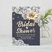 エレガントブライダルシャワーレースひまわりストリングライト 招待状 (スタンド正面)