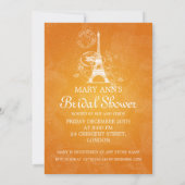 エレガントブライダルシャワーロマンチックパリオレンジ 招待状 (裏面)