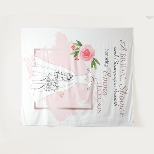エレガントブライダルシャワー写真の背景 タペストリー (正面(横))