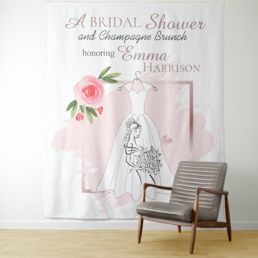 エレガントブライダルシャワー写真の背景 タペストリー (インサイチュ)