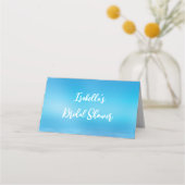 エレガントブライダルシャワー座席表青色水色 プレイスカード (裏面)