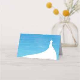 エレガントブライダルシャワー座席表青色水色 プレイスカード