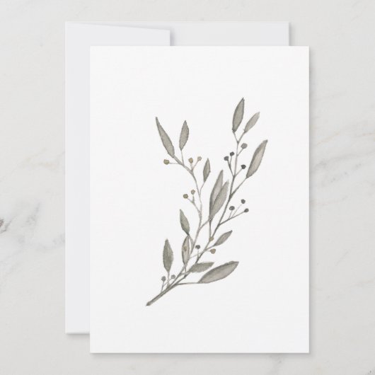 エレガントブライダルシャワー招待状グレイリース 招待状 (裏面)