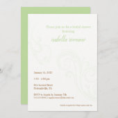 エレガントブライダルシャワー招待状、ミント 招待状 (正面/裏面)