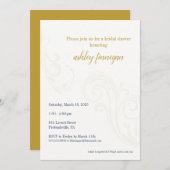 エレガントブライダルシャワー招待状、金ゴールド 招待状 (正面/裏面)