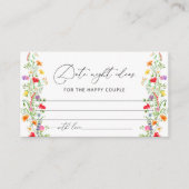 エレガントブライダルシャワー日の夜アイディアカード エンクロージャーカード (正面)