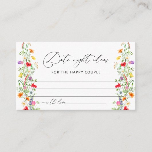 エレガントブライダルシャワー日の夜アイディアカード エンクロージャーカード (正面)