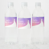 エレガントブライダルシャワー紫色の水色 ペットボトルラベル (ボトル)