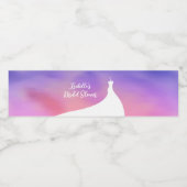 エレガントブライダルシャワー紫色の水色 ペットボトルラベル (シングルラベル)