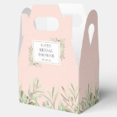 エレガントブライダルシャワー緑の葉赤面ピンク フェイバーボックス (オープン)