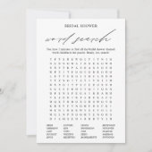 エレガントブライダルシャワー語検索ゲームカード 招待状 (正面)