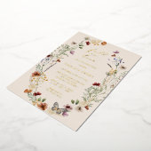 エレガントブライダルシャワー金ゴールド 箔招待状 (回転した状態)