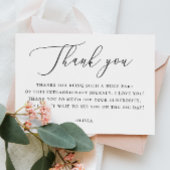 エレガントブライダルシャワー | ミニマリストのスクリプト サンキューカード
