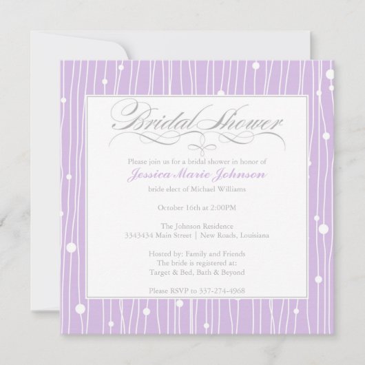 エレガントブライダルシャワー 招待状 (正面)