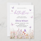 エレガントブライダルシャワー |蝶のタイムライフ 招待状 (正面)