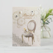 エレガントブライダルシューズパリヴィンテージブライダルシャワー 招待状 (スタンド正面)