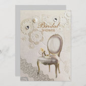 エレガントブライダルシューズパリヴィンテージブライダルシャワー 招待状 (正面/裏面)