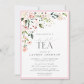 エレガントブライダルティーウォーター色フローラピンクシャワー 招待状 (正面)