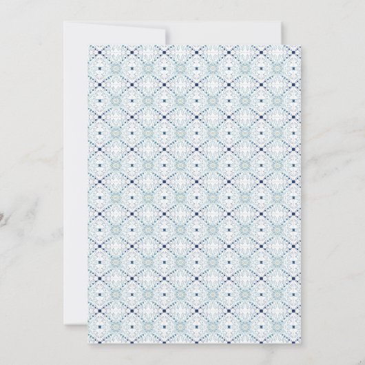 エレガントブライダルティーオレンジのポルトガルのタイルのシャワー 招待状 (裏面)