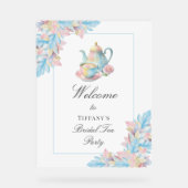 エレガントブライダルティーパーティーブライダルシャワーへようこそ アクリルサイン (正面)