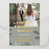 エレガントブライダルフォトセージ第1回クリスマス結婚した 箔シーズンカード (正面)