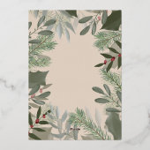 エレガントブライダルフォトピーチ1stクリスマス結婚した 箔シーズンカード (裏面)