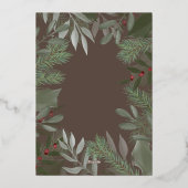 エレガントブライダルフォトブラウン第1回クリスマス結婚した 箔シーズンカード (裏面)