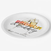 エレガントブライダルブランチとバブリー ペーパープレート (アングル)