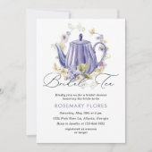 エレガントブライダル茶フローラブライダルシャワー 招待状 (正面)