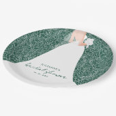 エレガントブライトオンエメラルドグリーンブライダルシャワー ペーパープレート (アングル)