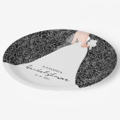 エレガントブライトオンブラックブライダルシャワー ペーパープレート (アングル)